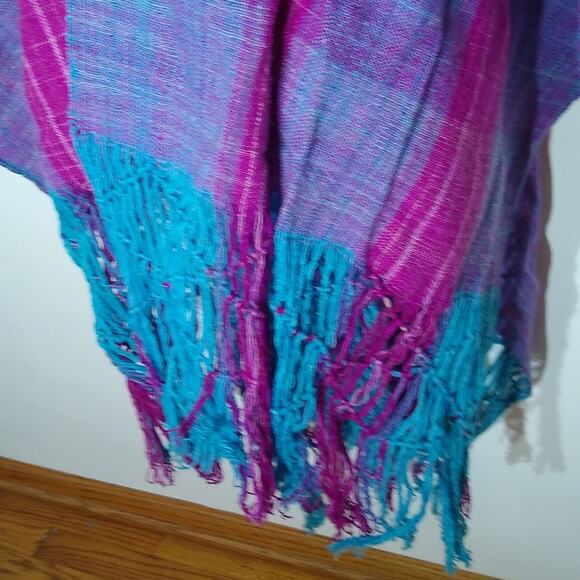 Ladies Ponchos Capes Scarf Winter Jewel tone Thick Warm Scarves Shawls - Picture 3 of 4